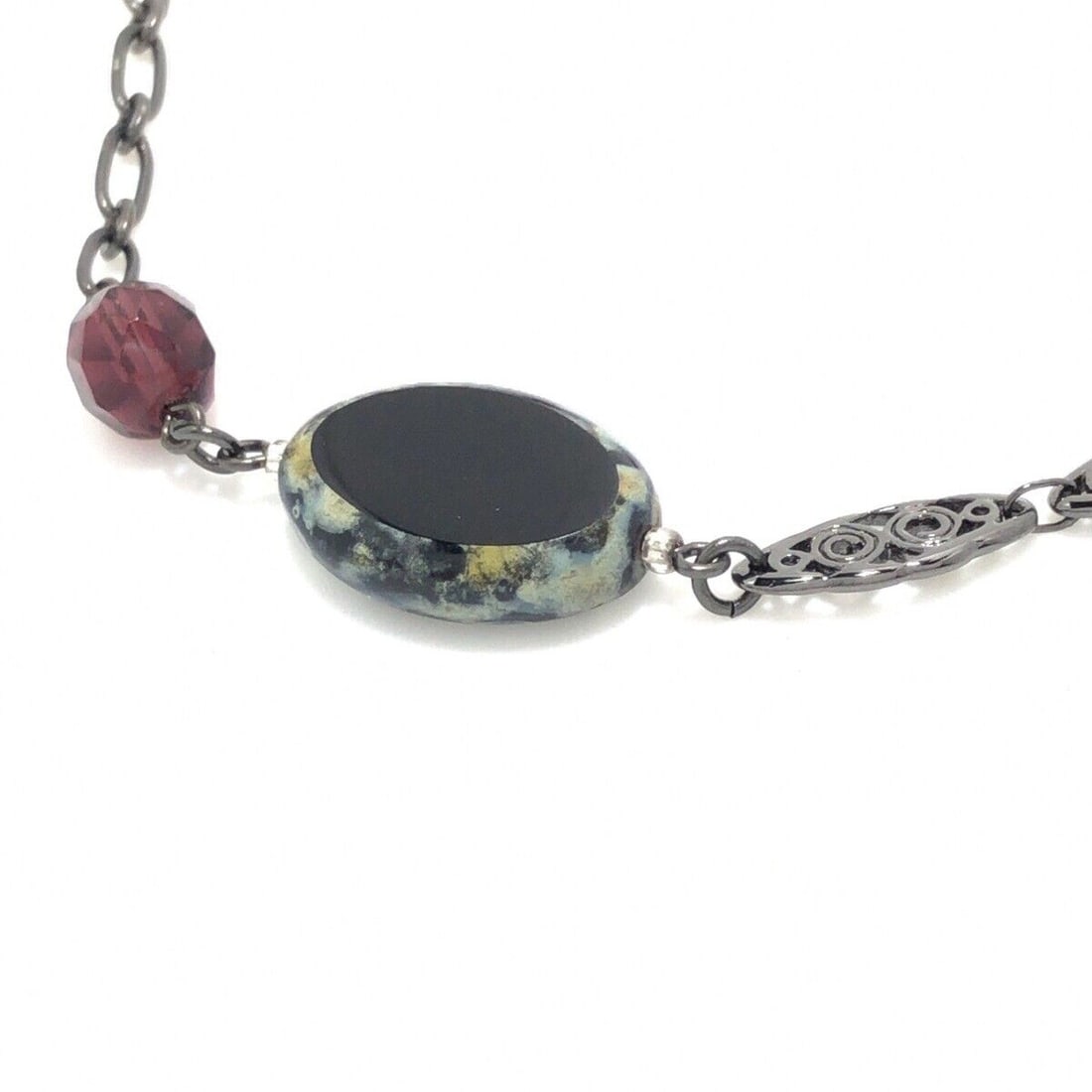 Auth ANNA SUI Black Purple Multi: Auth ANNA SUI Black Purple Multi Hardware Necklace Condition: Pre-owned Brand: ANNA SUI Style: Necklace Color: Black, Purple, Multi Material: Hardware Note: This will be shipped by FedEx. Please n