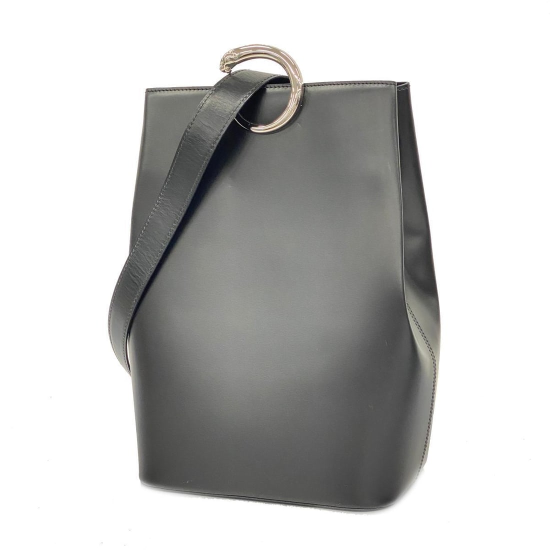 Cartier Shoulder Bag/Panther/Leather/Black/Silver Hardware 241007N: Cartier Shoulder Bag/Panther/Leather/Black/Silver Hardware 241007N Condition: Pre-owned Brand: Cartier Style: Hand Bag Exterior Material: Leather Exterior Color: Unknown Department: Ladies