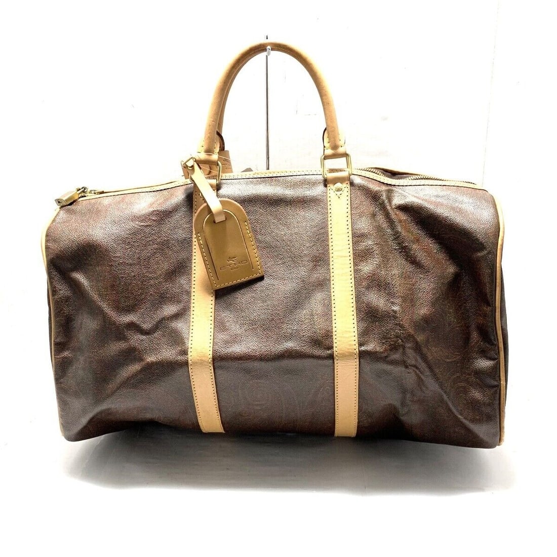 Auth ETRO - Bordeaux Light Brown: Auth ETRO - Bordeaux Light Brown Multi PVC Leather Boston Bag Condition: Pre-owned Brand: ETRO Style: Boston Bag Exterior Color: Bordeaux, Light Brown, Multi Exterior Material: PVC, Leather Access