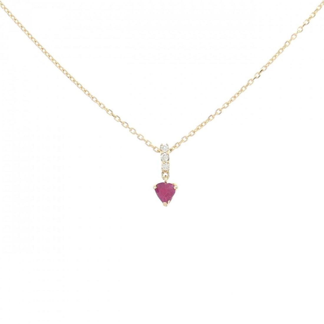 Authentic VENDOME Heart Ruby Necklace: Authentic VENDOME Heart Ruby Necklace #260-007-399-4916 Condition: Pre-owned Brand: VENDOME Style: Necklace Material: K18 Yellow Gold Gender: Ladies Size: 40cm Accessories: No accessorie