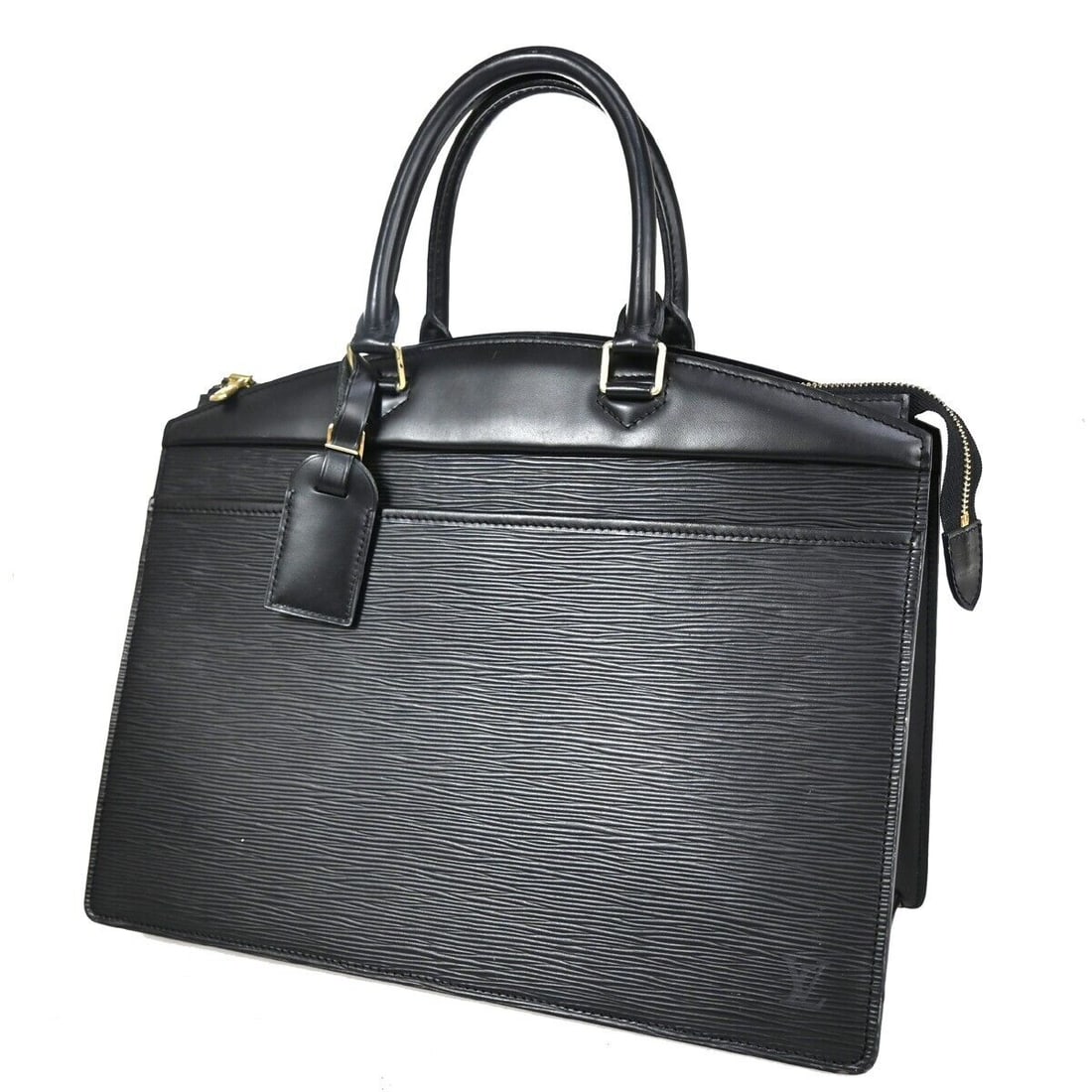 LOUIS VUITTON LV Logo Riviera Hand: LOUIS VUITTON LV Logo Riviera Hand Bag Epi Leather Black France M48182 61EA055 Condition: Pre-owned Seller Notes: ?Inside and outside pocket are peeled and dirty(JUNK).Please check a photograph and th