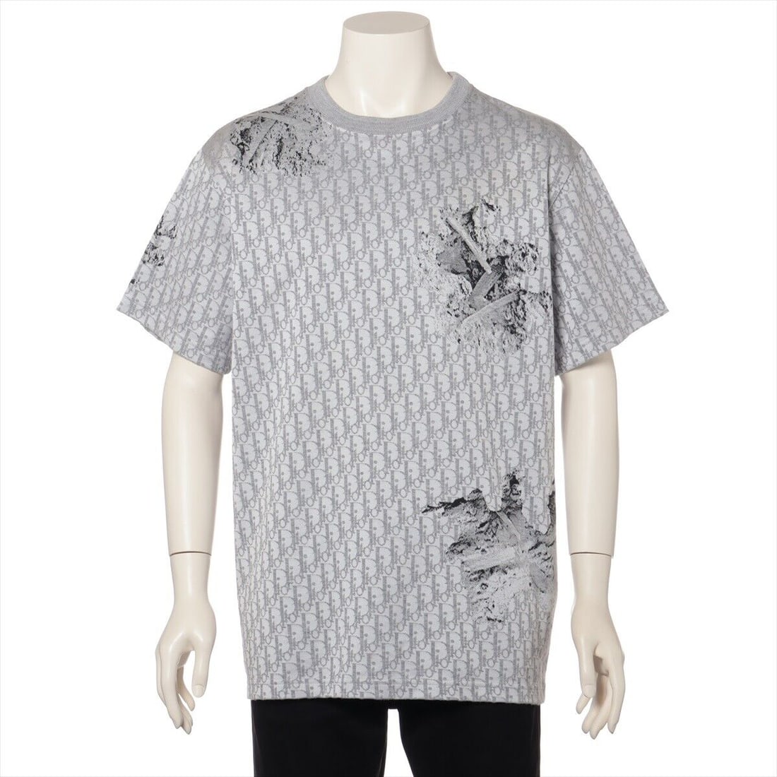 Dior x Daniel Arsham Oblique Cotton: Dior x Daniel Arsham Oblique Cotton & Polyester T-shirt L Mens Gray 023J615E06 Condition: Pre-owned Seller Notes: ?Fair+ : Pre-Owned with some noticeable scratches and/or stains. A3137728? Style: tops