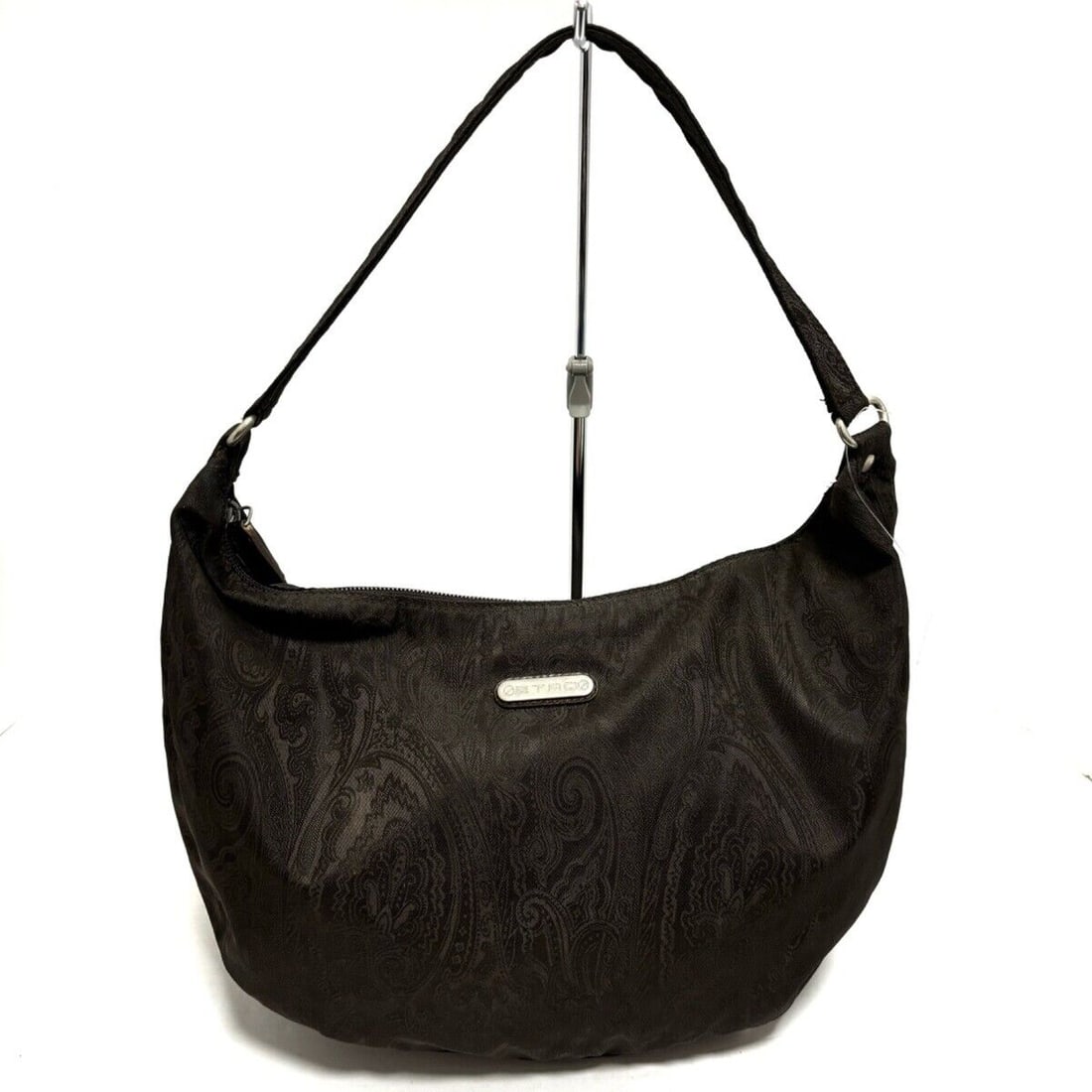 Auth ETRO - Dark Brown Nylon: Auth ETRO - Dark Brown Nylon Leather Shoulder Bag Condition: Pre-owned Brand: ETRO Style: Shoulder Bag Exterior Color: Dark Brown Exterior Material: Nylon, Leather ConditionRank: 7 Depart