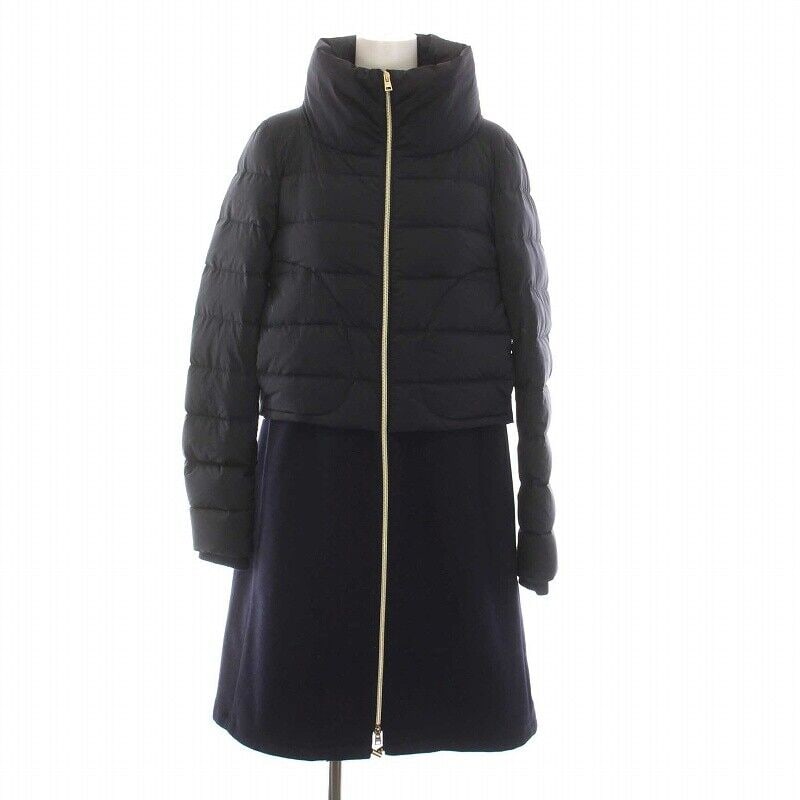 HERNO down coat long switching zip-up: HERNO down coat long switching zip-up outerwear 38 SizeM navy blue Condition: Pre-owned Brand: HERNO Country: Japan SN: MOR_0820 Size: NA Jacket/Coat Length: NA Accents: NA Depar
