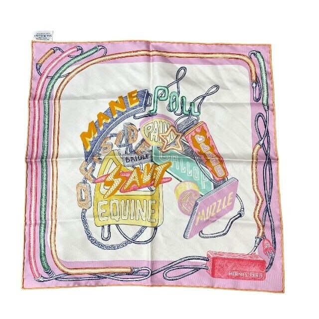 HERMES #7 Scarf Carre 45 Chevaloscope: HERMES #7 Scarf Carre 45 Chevaloscope Neon Pointille Silk 2023 Spring Condition: Pre-owned Brand: HERMES Country: Japan SN: MOR_TR_0913 Size: NA Size Type: Normal Style: NA Type:
