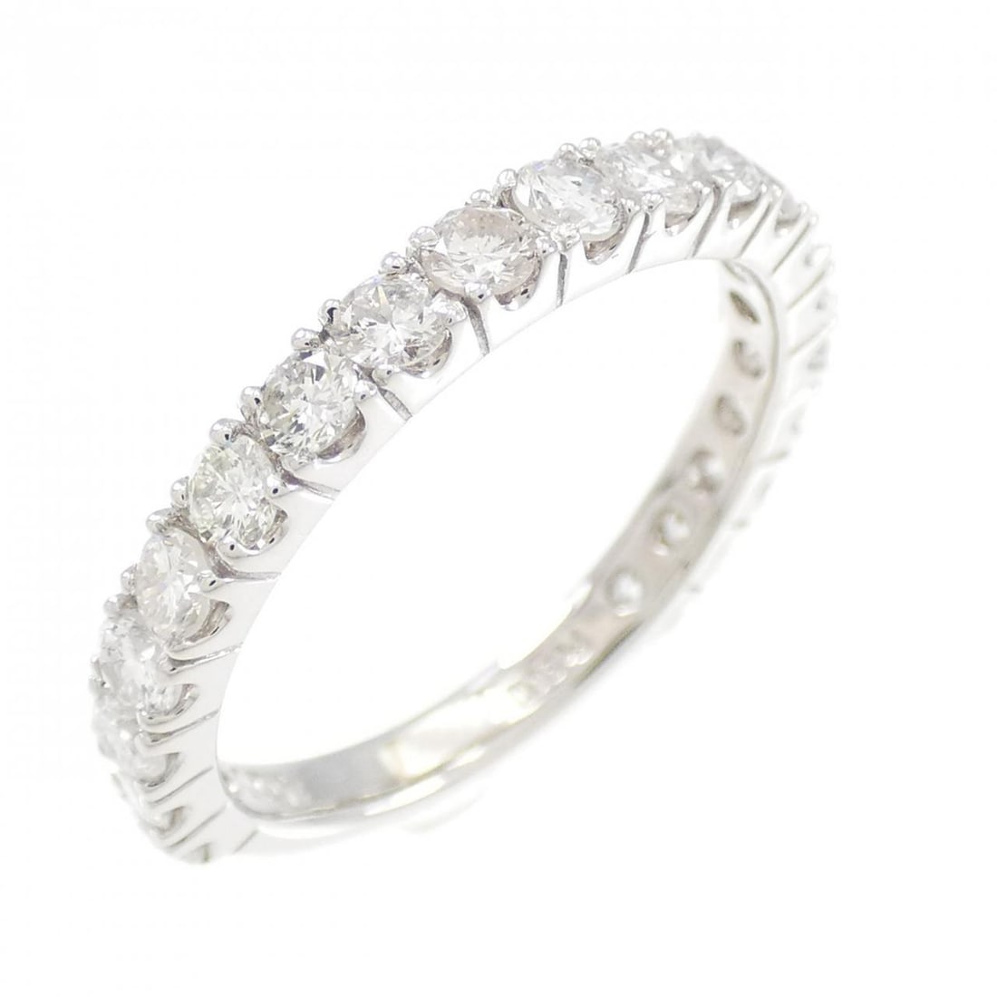 Authentic PT Half Eternity Diamond Ring: Authentic PT Half Eternity Diamond Ring 1.07CT #270-003-957-4890 Condition: Pre-owned Brand: Unbranded Style: Ring Material: Platinum Gender: Ladies Size: 6.5 (US size) Main Stone: Diamon