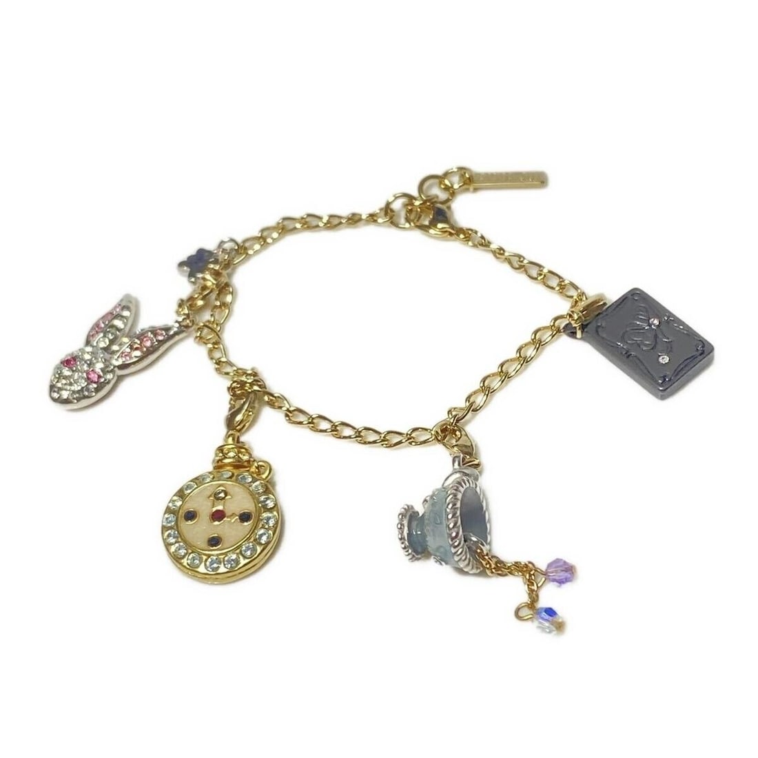 Auth ANNA SUI - Gold Silver: Auth ANNA SUI - Gold Silver Multi Hardware Rhinestones Bracelet Condition: Pre-owned Brand: ANNA SUI Style: Bracelet Color: Gold, Silver, Multi Material: Hardware, Rhinestones Note: This will be s