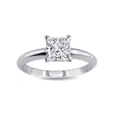 1.00 ct Princess cut Diamond Solitaire Ring, G-H, I: 1.00 ct Princess cut Diamond Solitaire Ring, G-H,I1-I2 **|**|** Diamond count: 1 PRINCESS CUT Diamond weight: 1ctw Diamond color: G-H Diamond clarity: I Metal: 14K White Gold Ring size: 6.5 Availabili