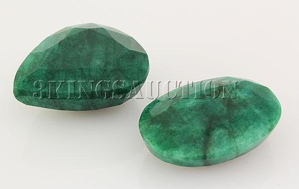 135.97ctw Faceted Loose Emerald Beryl Gemstone Lot of 2: 135.97ctw Faceted Loose Emerald Beryl Gemstone Lot of 2 **|**|** Mix Sizes Oval & Pear Shape Faceted Emerald Beryl Loose Gemstone ; MSRP: $1000