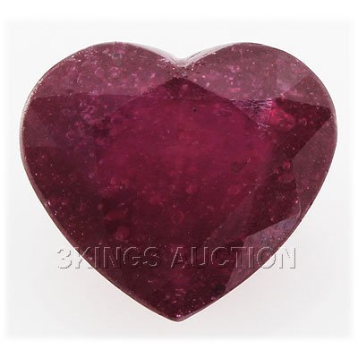 10.36ctw Afican Ruby Red Loose Gemstone: 10.36ctw Afican Ruby Red Loose Gemstone **|**|** 13.00x14.60mm Red Ruby Leaded African Loose Gemstone Heart Shape, Lot of 1 ; MSRP: $1700