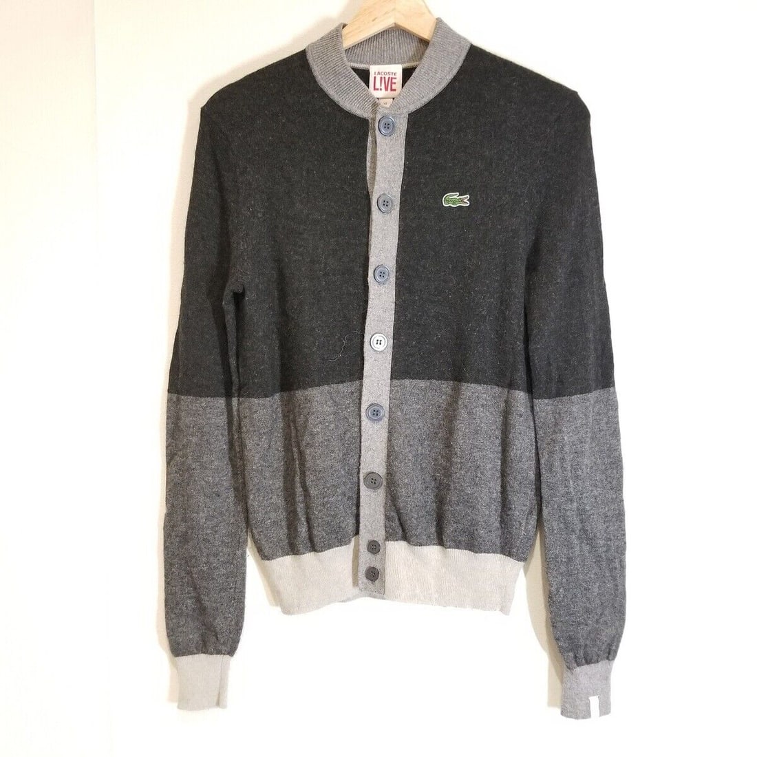 Auth Lacoste - Dark Gray Gray: Auth Lacoste - Dark Gray Gray Light gray Cardigan Condition: Pre-owned Brand: Lacoste Style: Cardigan Color: Dark Gray, Gray, Light gray Material: Please see the photo of the quality tag Condition