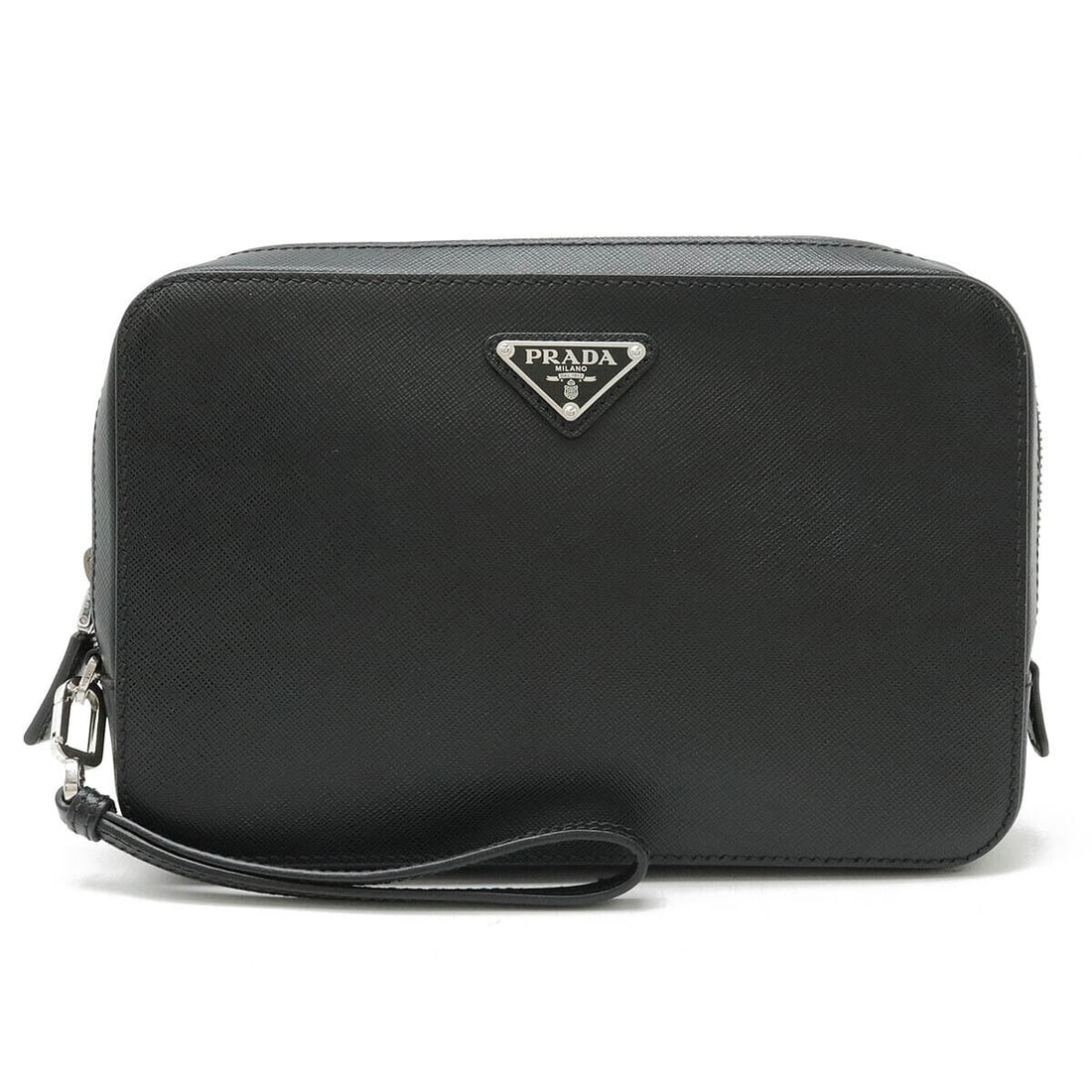 PRADA SAFFIANO TRAVEL Second bag Clutch: PRADA SAFFIANO TRAVEL Second bag Clutch bag Handbag Leather NERO 240808N Condition: Pre-owned Brand: PRADA Style: Hand Bag Exterior Material: Leather Exterior Color: Unknown Department: Ladies <br