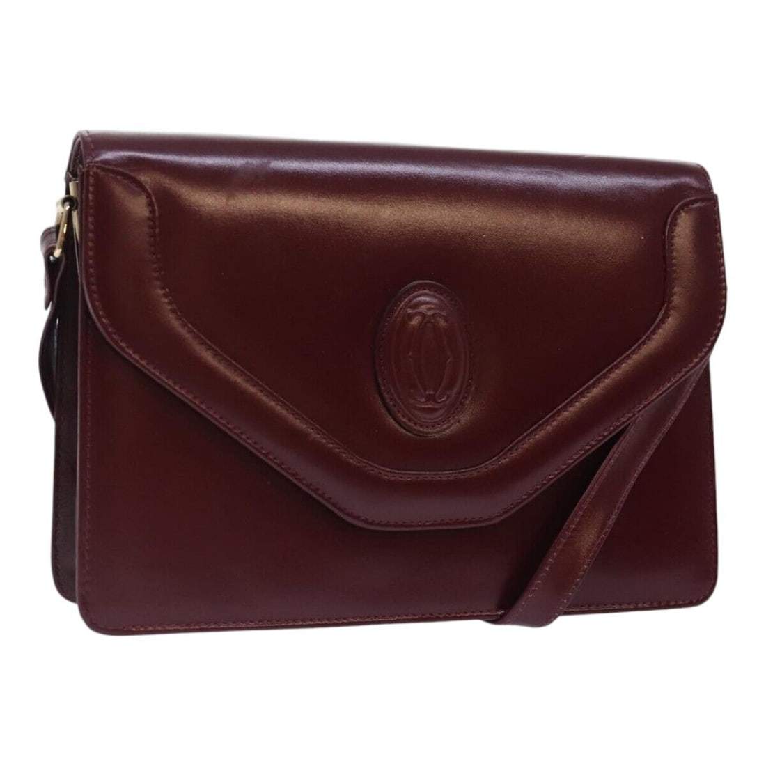 CARTIER Shoulder Bag Leather Bordeaux Gold: CARTIER Shoulder Bag Leather Bordeaux Gold Auth 89702 Condition: Pre-owned Important Notes: ?Pre-owned: An item that has been used or worn previously. See the sellers listing for full ... Read more :?