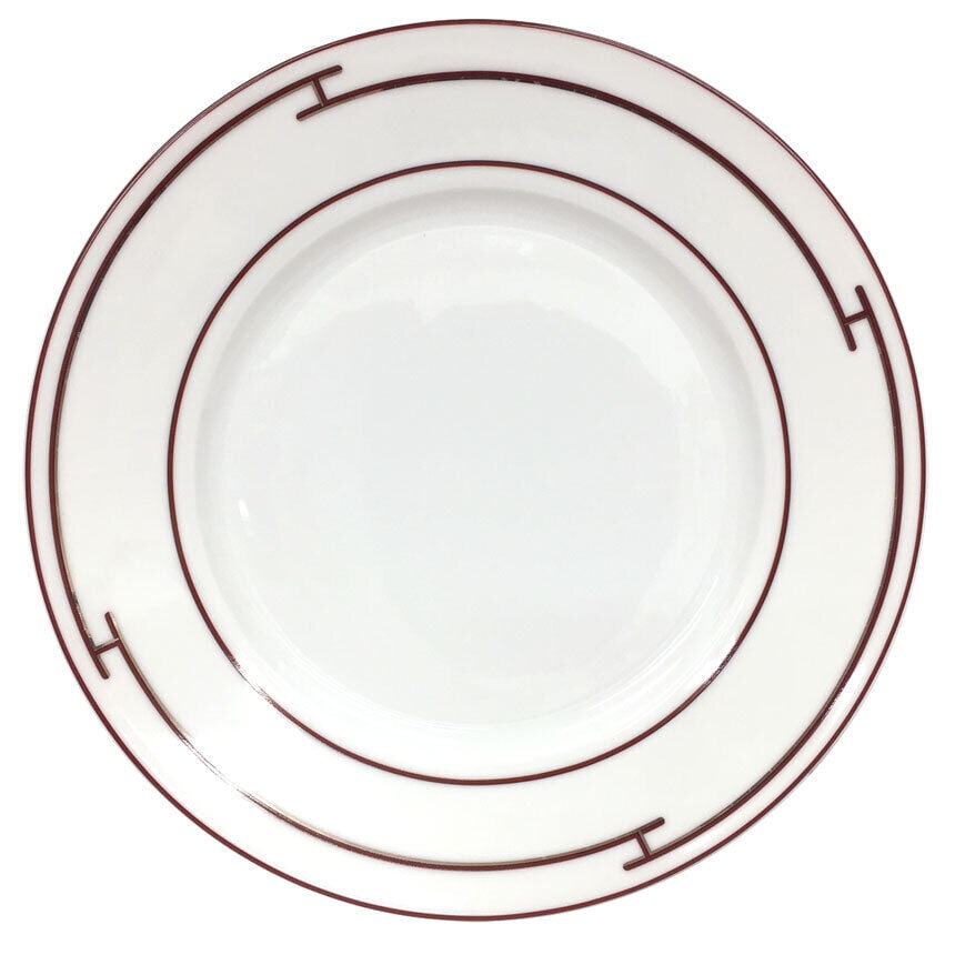 HERMES RYTHME RED Rhythm Red Dinner: HERMES RYTHME RED Rhythm Red Dinner Plate 27cm Large Plate Ceramic New Condition: Used Brand: HERMES Country: Japan SN: MOR_0820 Color: white Region of Origin: NA Primary Material: Porcel