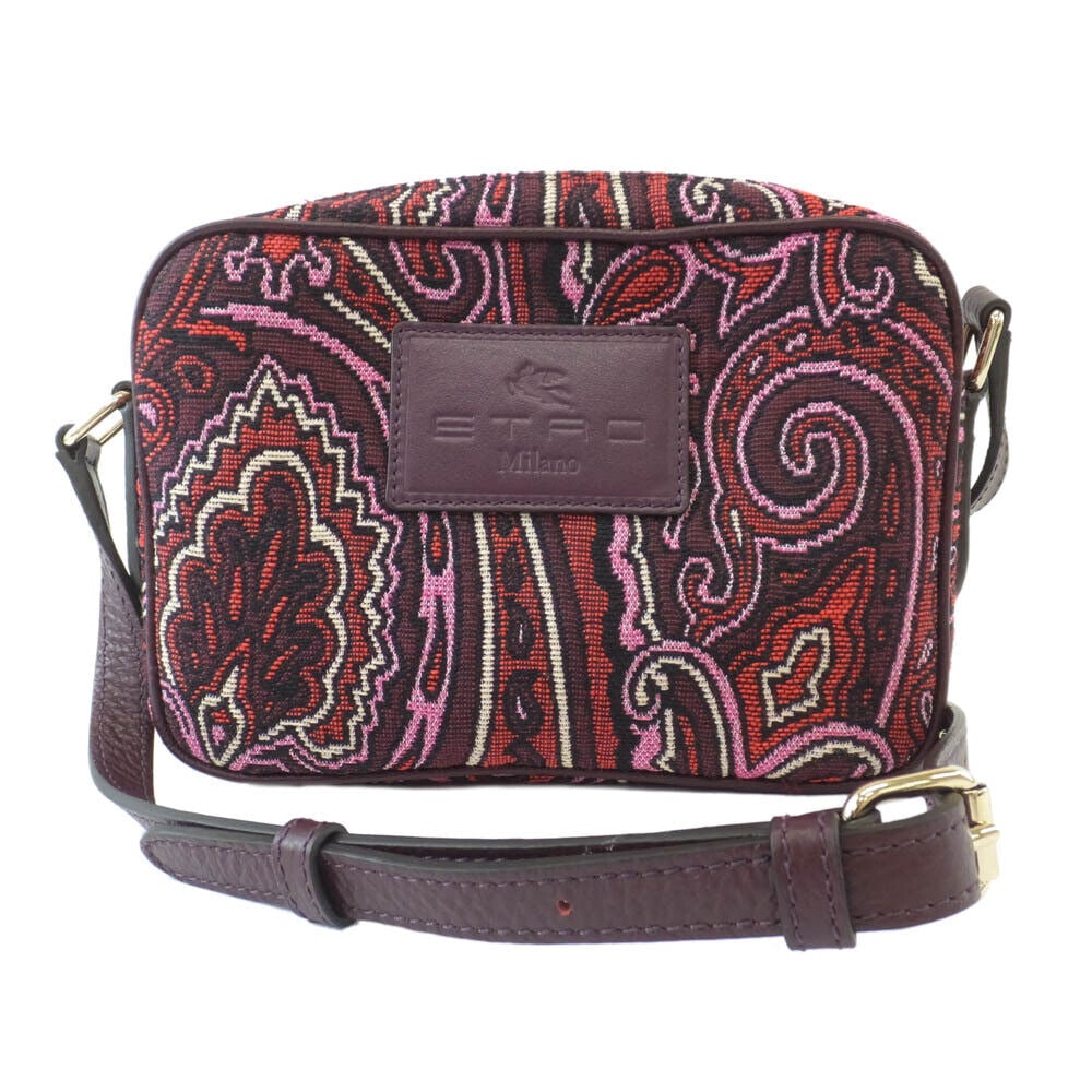 Etro Shoulder Bag Purple Red Paisley: Etro Shoulder Bag Purple Red Paisley Allover Pattern Compact Pouch Ladies Condition: Pre-owned Important Notes: ?It is in good condition with no major damage. Please note that this is a store display