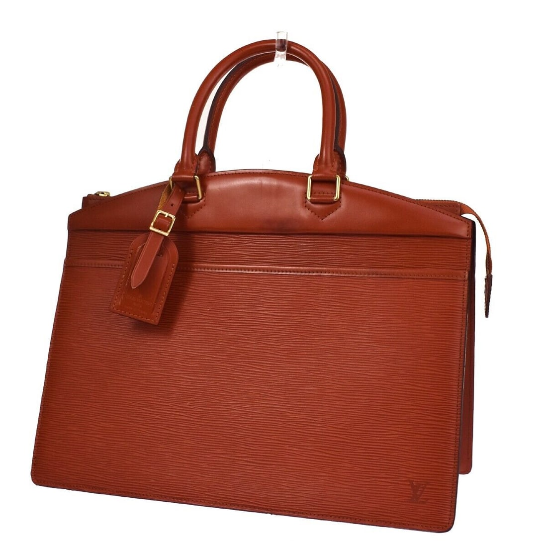 LOUIS VUITTON LV Logo Riviera Hand: LOUIS VUITTON LV Logo Riviera Hand Bag Epi Leather Brown France M48183 67EA020 Condition: Pre-owned Important Notes: ?Inside of bag and outside pocket has peeled and sticky(JUNK). Please check a photo