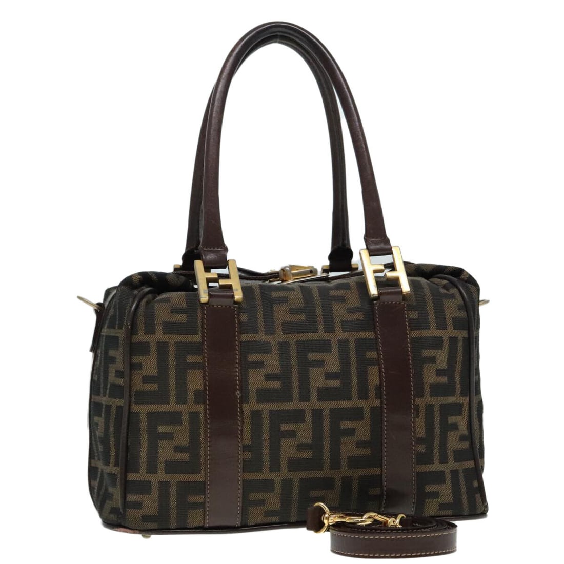 FENDI Zucca Canvas Hand Bag 2way: FENDI Zucca Canvas Hand Bag 2way Brown Black gold Auth 89813 Condition: Pre-owned Important Notes: ?Pre-owned: An item that has been used or worn previously. See the sellers listing for full ... Read 