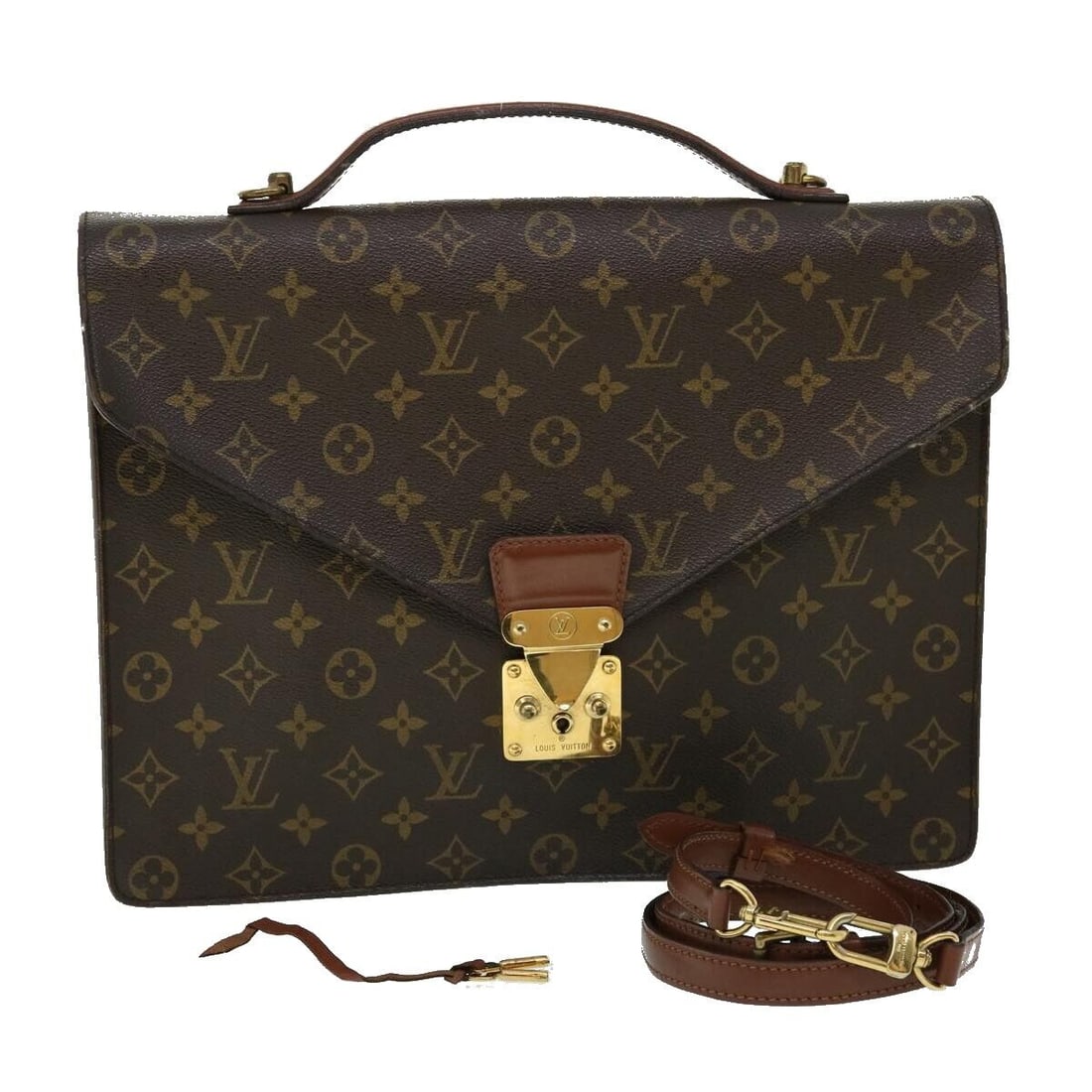 LOUIS VUITTON Monogram Porte Documents Bandouliere: LOUIS VUITTON Monogram Porte Documents Bandouliere Bag 2way M53338 LV Auth 53575 Condition: Pre-owned Important Notes: ?Pre-owned: An item that has been used or worn previously. See the sellers listin
