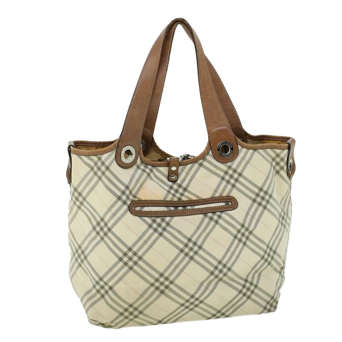BURBERRY Nova Check Blue Label Hand: BURBERRY Nova Check Blue Label Hand Bag Canvas Leather Beige Brown Auth 53793 Condition: Pre-owned Important Notes: ?Pre-owned: An item that has been used or worn previously. See the sellers listing f