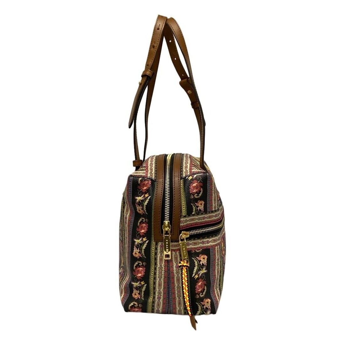 Auth ETRO - Brown Cream Multi: Auth ETRO - Brown Cream Multi Leather PVC Shoulder Bag Condition: Pre-owned Brand: ETRO Style: Shoulder Bag Exterior Color: Brown, Cream, Multi Exterior Material: Leather, PVC Accessories: Dust Ba