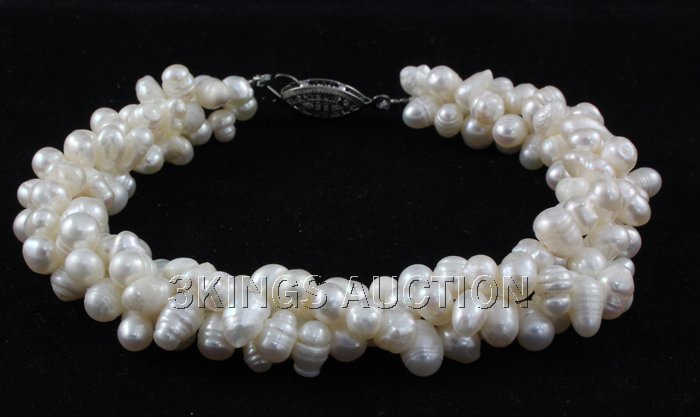 152.76CTW 7" WHITE RICE PEARL BRACELET METAL LOCK PHIL: 152.76CTW 7" WHITE RICE PEARL BRACELET METAL LOCK PHILIPPINES **|**|** MSRP: $100