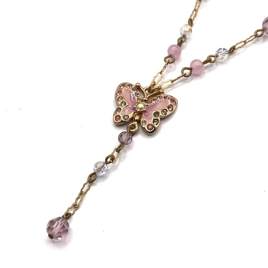 Auth ANNA SUI - Gold Pink: Auth ANNA SUI - Gold Pink Multi Hardware Beads Rhinestones Necklace Condition: Pre-owned Brand: ANNA SUI Style: Necklace Color: Gold, Pink, Multi Material: Hardware, Beads, Rhinestones Note: This