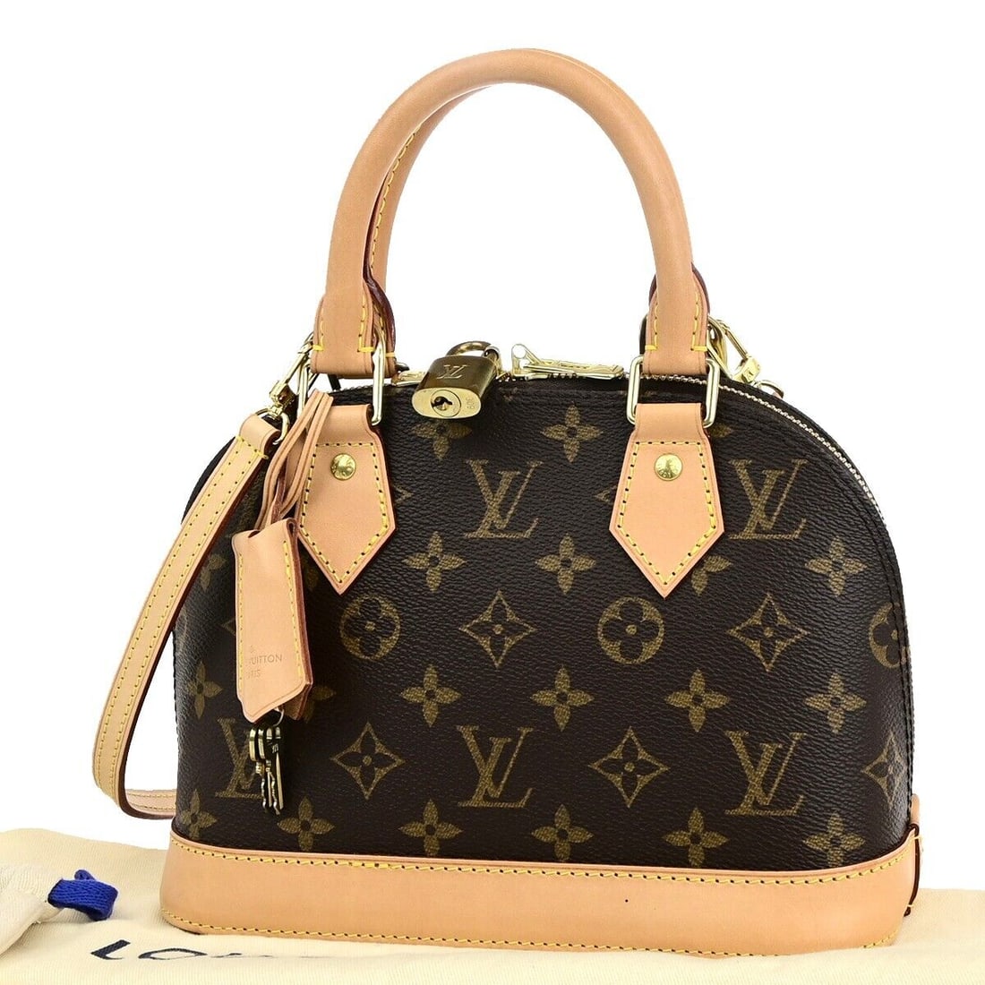 LOUIS VUITTON Alma BB 2Way Hand: LOUIS VUITTON Alma BB 2Way Hand Bag Monogram Leather Brown Gold M53152 690RF198 Condition: Pre-owned Important Notes: ?GOOD CONDITION!!? Brand: LOUIS VUITTON Exterior Material: Monogram Leather Style: