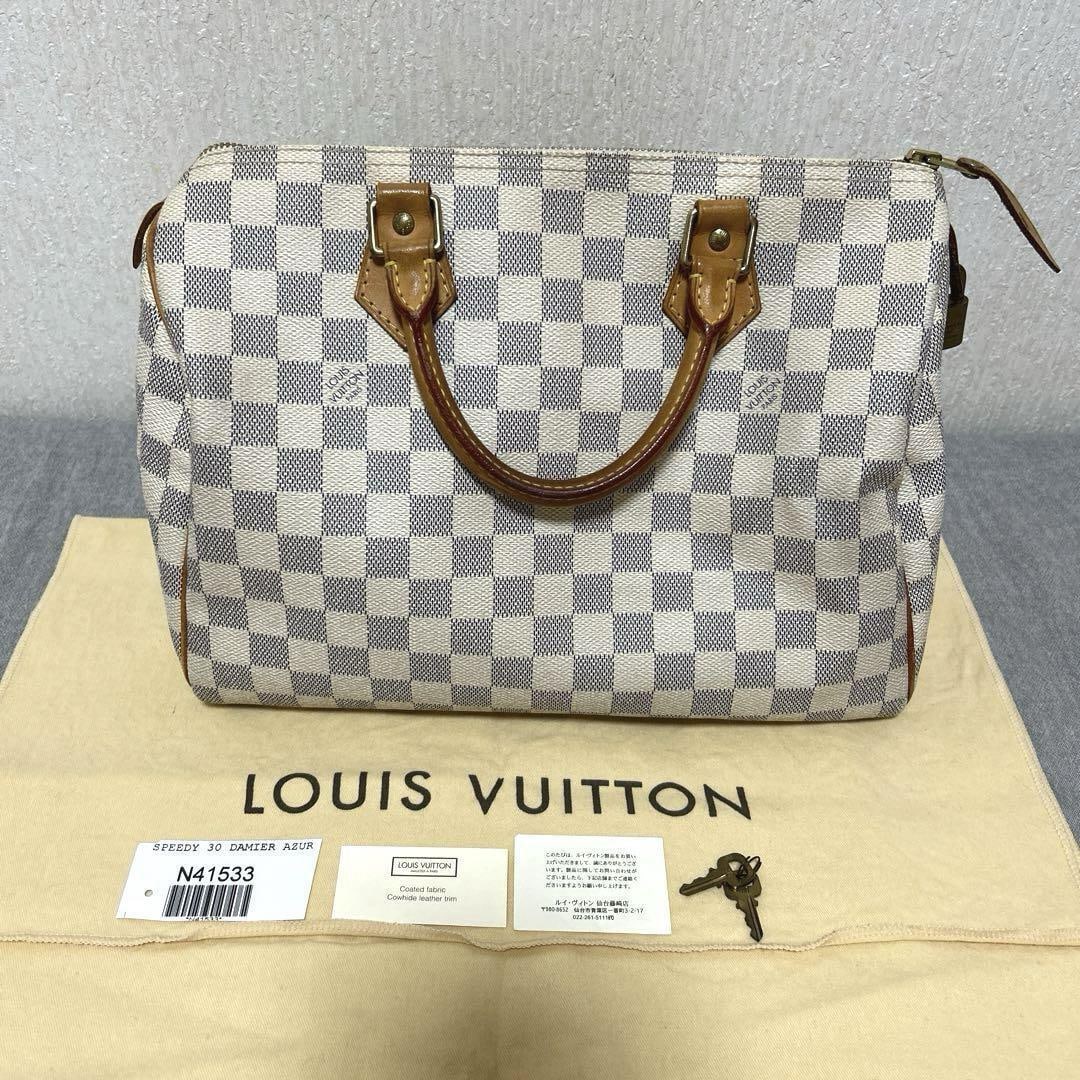 Louis Vuitton Damier Azur Speedy 30: Louis Vuitton Damier Azur Speedy 30 Handbag Condition: Pre-owned Brand: Louis Vuitton Department: Ladies Type: Ring Exterior Color: Unknown Style: Hand Bag Exterior Material: Leather