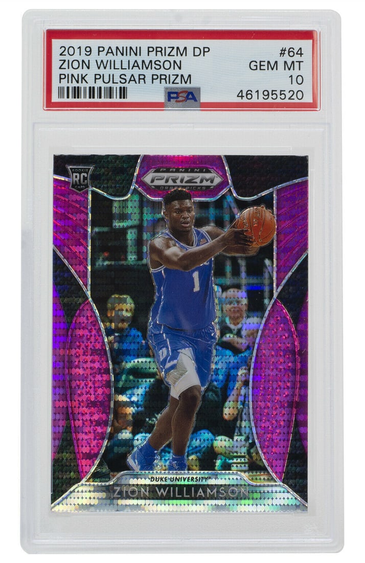 zion williamson duke 2019 panini prizm dp pink pulsar #64 card PSA GEM mt 10: zion williamson duke 2019 panini prizm dp pink pulsar #64 card PSA GEM mt 10 Zion Williamson Duke 2019 Panini Prizm DP Pink Pulsar #64 Card PSA GEM MT 10 SKU no: RBJ8213313978456 Guidelines for Biddin
