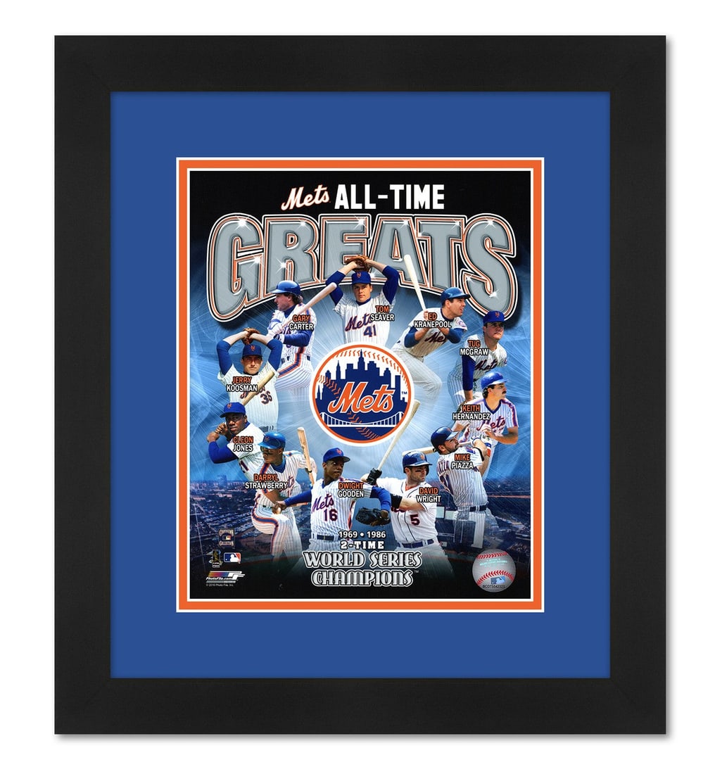 new york mets all-time greats team: new york mets all-time greats team collage 13x16 professionally framed and matted with matching team colors Now you can now proudly hang and display your favorite teams ?All-Time Greats? photo, profes