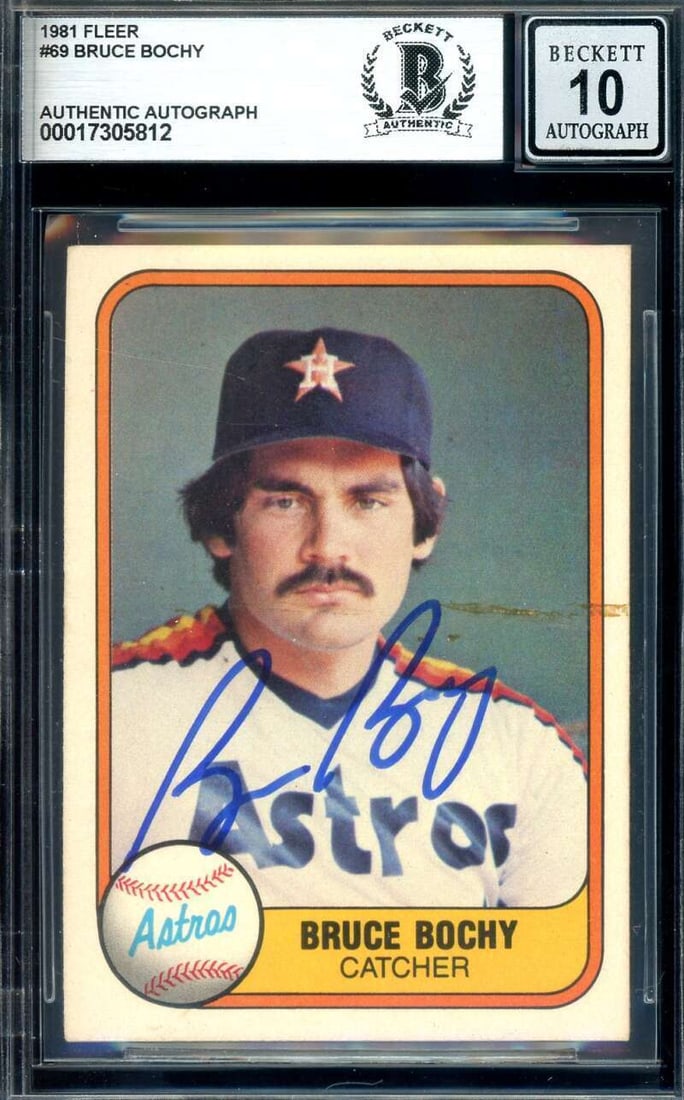 bruce bochy GEM mint 10 beckett: bruce bochy GEM mint 10 beckett BAS signed 1981 fleer autograph Bruce Bochy Gem Mint 10 Beckett BAS Signed 1981 Fleer Autograph SKU no: RBJ8199556137048 Guidelines for Bidding We recommend for all bid