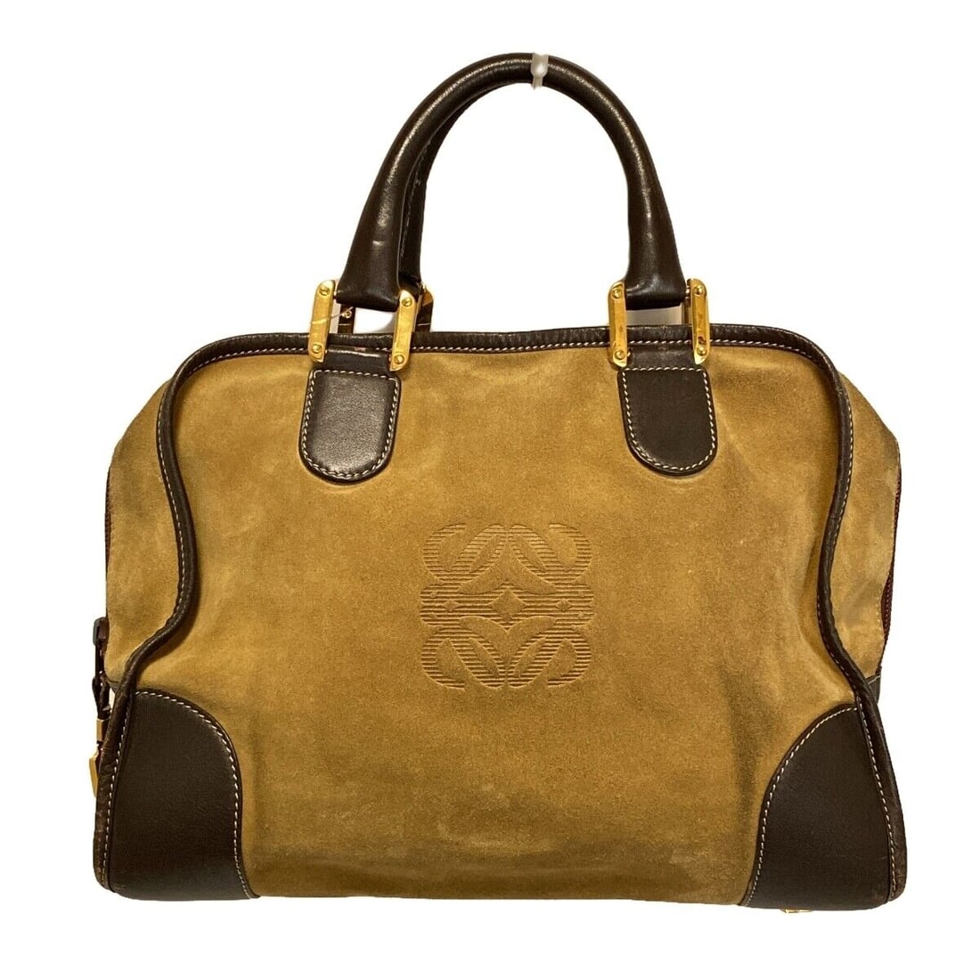 Auth LOEWE Amazona - Beige Dark: Auth LOEWE Amazona - Beige Dark Brown Suede Leather Handbag Condition: Pre-owned Brand: LOEWE Style: Handbag Exterior Color: Beige, Dark Brown Exterior Material: Suede, Leather Product Name: Amazo