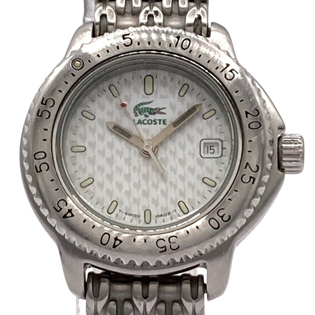 Auth Lacoste - 14065 Unconfirmed Silver: Auth Lacoste - 14065 Unconfirmed Silver Womens Wrist Watch Condition: Pre-owned Brand: Lacoste Style: Wrist Watch Color: Please see the photos Model Number: 14065 Serial: Unconfirmed Cond