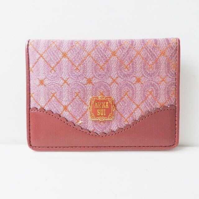 Auth ANNA SUI - Pink Light: Auth ANNA SUI - Pink Light Purple Bordeaux Jacquard Leather Pass Holder Condition: Pre-owned Brand: ANNA SUI Style: Pass Holder Color: Pink, Light Purple, Bordeaux Material: Jacquard, Leather Cond
