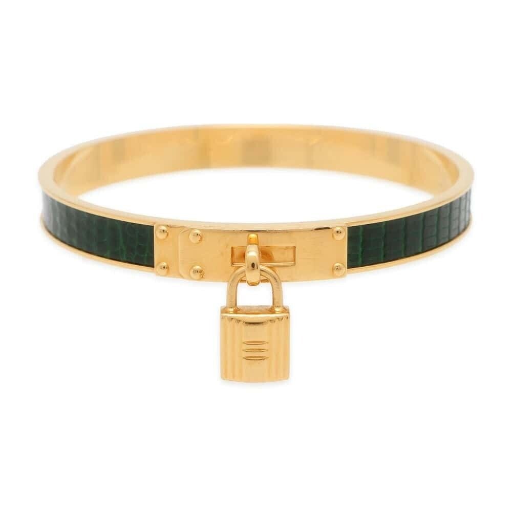 HERMES #17 Bracelet Kelly Bracelet Cadena: HERMES #17 Bracelet Kelly Bracelet Cadena Green Gold Hardware Lizard Condition: Pre-owned Brand: HERMES Country: Japan SN: MOR_TR_0913 Department: Men Style: bracelet Material: NA <br
