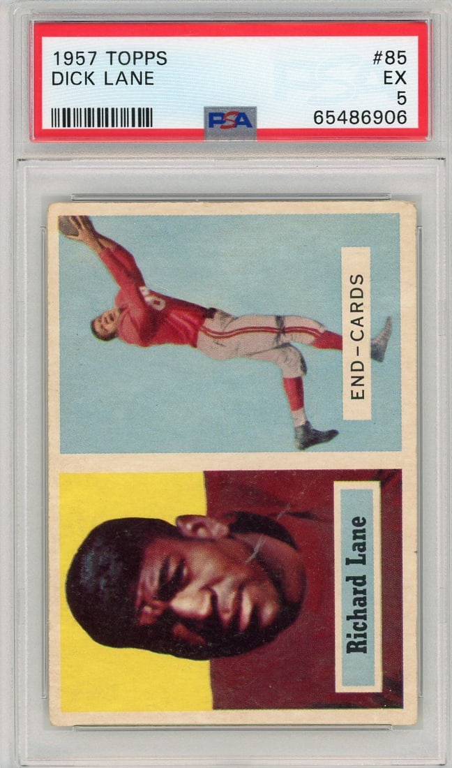 graded 1957 topps richard dick "night train" lane #85 rookie RC card PSA 5 ex: graded 1957 topps richard dick "night train" lane #85 rookie RC card PSA 5 ex Graded 1957 Topps Richard Dick "Night Train" Lane #85 Rookie RC Card PSA 5 EX SKU no: RBJ8075513135192 Guidelines for Bidd