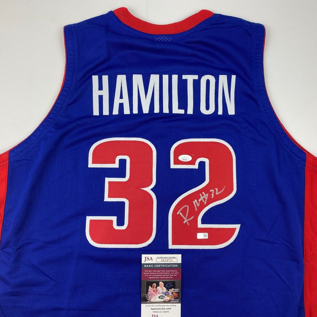 Autographed/Signed Richard Rip Hamilton Detroit Blue Basketball Jersey JSA COA: Autographed/Signed Richard Rip Hamilton Detroit Blue Basketball Jersey JSA COA Autographed/Signed Richard Rip Hamilton Detroit Blue Basketball Jersey JSA COA SKU no: RBJ7242786668632 Guidelines for Bi