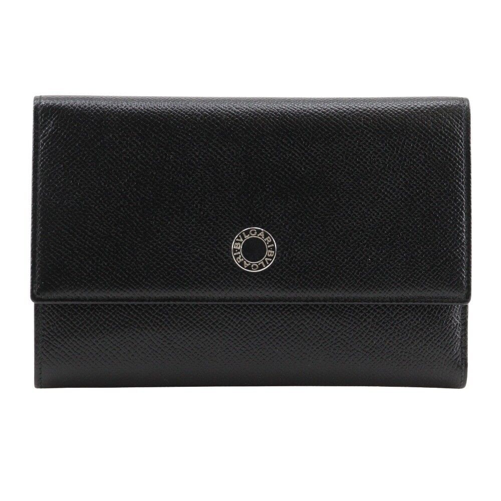 BVLGARI Logo button Bi-Fold Wallet medium: BVLGARI Logo button Bi-Fold Wallet medium wallet black leather unisex Condition: Pre-owned Brand: BVLGARI Style: Bi-Fold Wallet Material: leather Color: black Size: See Description Bag He
