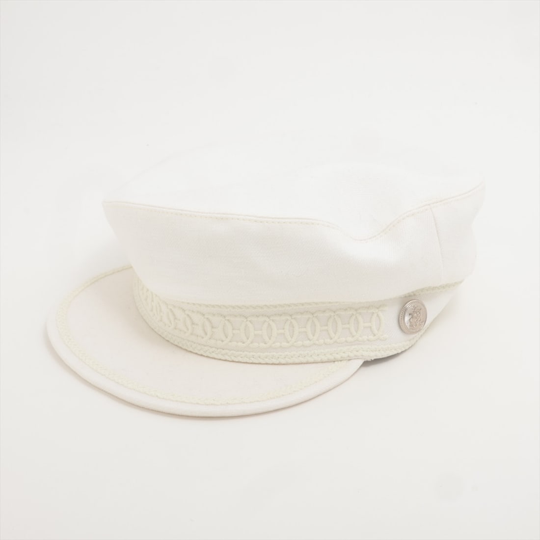 Hermes Kabul Newsboy Cap 58 Cotton: Hermes Kabul Newsboy Cap 58 Cotton & Linen White Condition: Pre-owned Important Notes: ?Good : Used with a few stains and/or scratches. A3415917? Style: Hat, other Material: Cotton &: Linen Color: