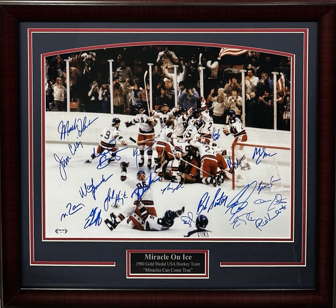 1980 usa hockey miracle on ice team signed 16x20 framed photo 20 auto PSA LOA: 1980 usa hockey miracle on ice team signed 16x20 framed photo 20 auto PSA LOA 1980 USA Hockey Miracle On Ice Team Signed 16x20 Framed Photo 20 Auto PSA LOA SKU no: RBJ8205687586904 Guidelines for Bidd