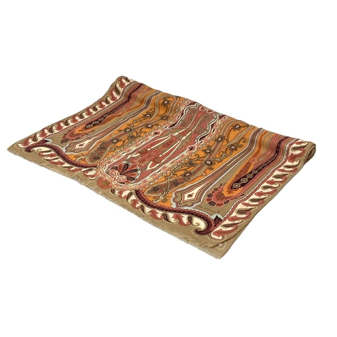 Auth ETRO - Light Brown Pink: Auth ETRO - Light Brown Pink Multi Silk Wool Scarf Condition: Pre-owned Brand: ETRO Style: Scarf Color: Light Brown, Pink, Multi Material: Silk, Wool ConditionRank: 6 Type: Scarf