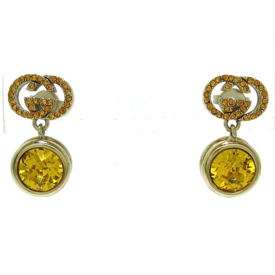 Auth GUCCI Double G - Gold: Auth GUCCI Double G - Gold Orange Hardware Color Stone Earrings Condition: Pre-owned Brand: GUCCI Style: Earrings Color: Gold, Orange Material: Hardware, Color Stone Product Name: Double G <br