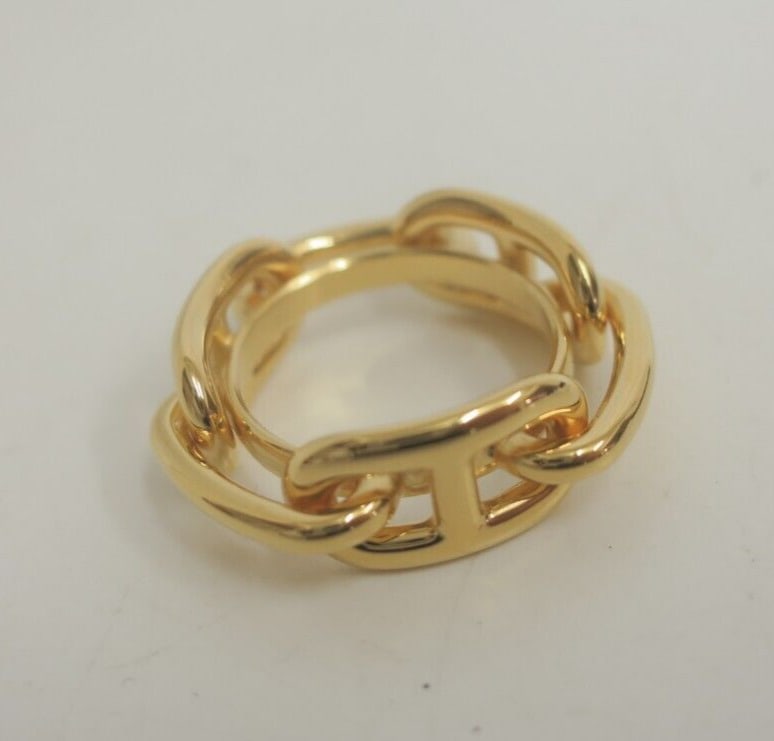 Authentic Hermes Scarf Ring Gold: Authentic Hermes Scarf Ring Gold Condition: Pre-owned Brand: HERMeS Department: Women Type: Scarf Ring Color: Gold Guidelines for Bidding We recommend for all bidders to review the Live