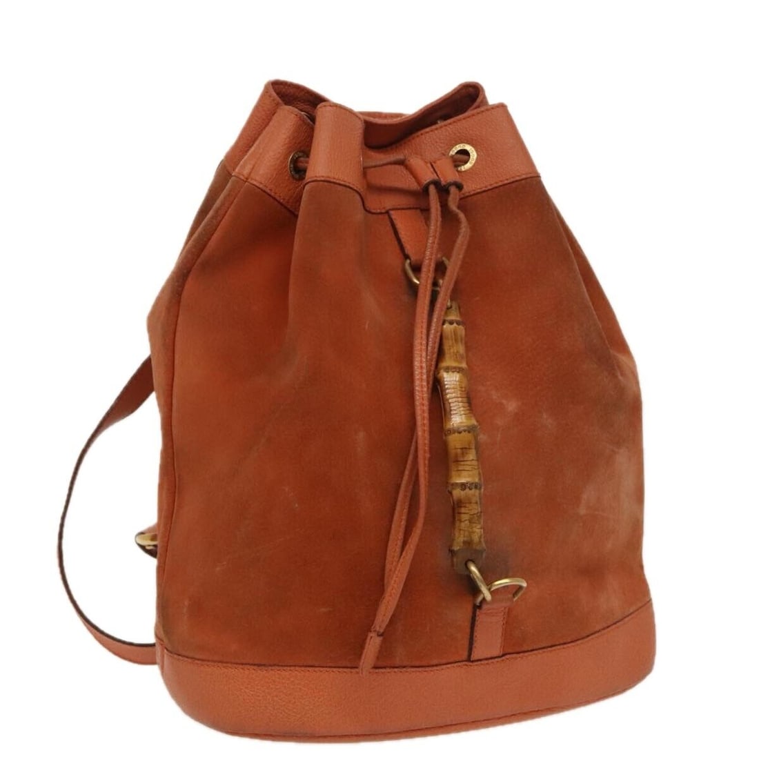 GUCCI Bamboo Backpack Suede Leather Orange: GUCCI Bamboo Backpack Suede Leather Orange Auth ar12817 Condition: Pre-owned Brand: GUCCI Style: Backpack Material: Suede Exterior Color: Orange Size: See Description Bag Height: 13.8inch