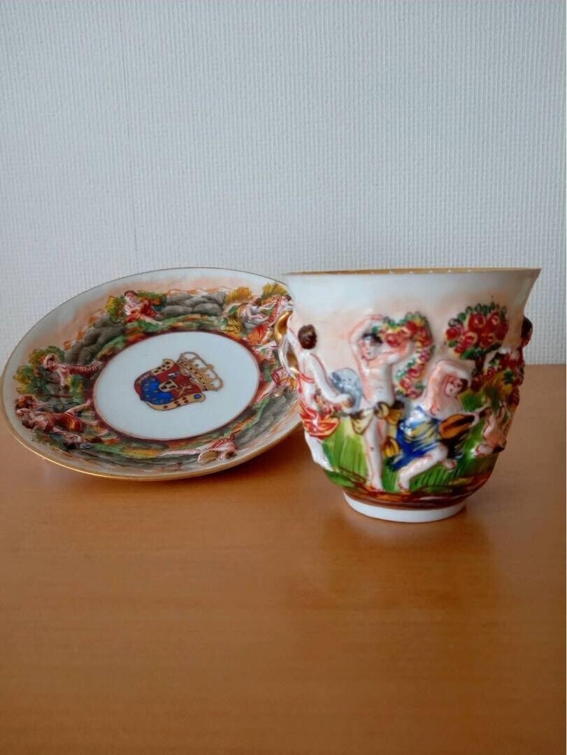 Richard Ginori Capodimonte Cup Saucer Set: Richard Ginori Capodimonte Cup Saucer Set Very Rare Used Condition: Used Brand: Richard Ginori Pattern: CAPODIMONTE Type: Tea Cup Color: Multicolor Set Includes: Tea Cup Country/Region of