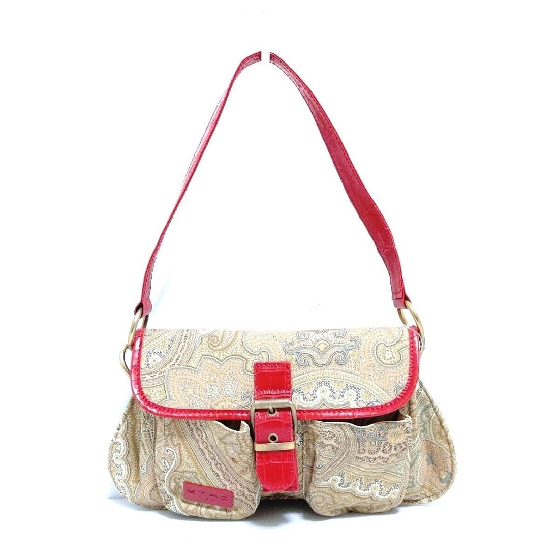 Auth ETRO - Beige Red Multi: Auth ETRO - Beige Red Multi Cotton Polyurethane Handbag Condition: Pre-owned Brand: ETRO Style: Handbag Exterior Color: Beige, Red, Multi Exterior Material: Cotton, Polyurethane ConditionRank: 5 <