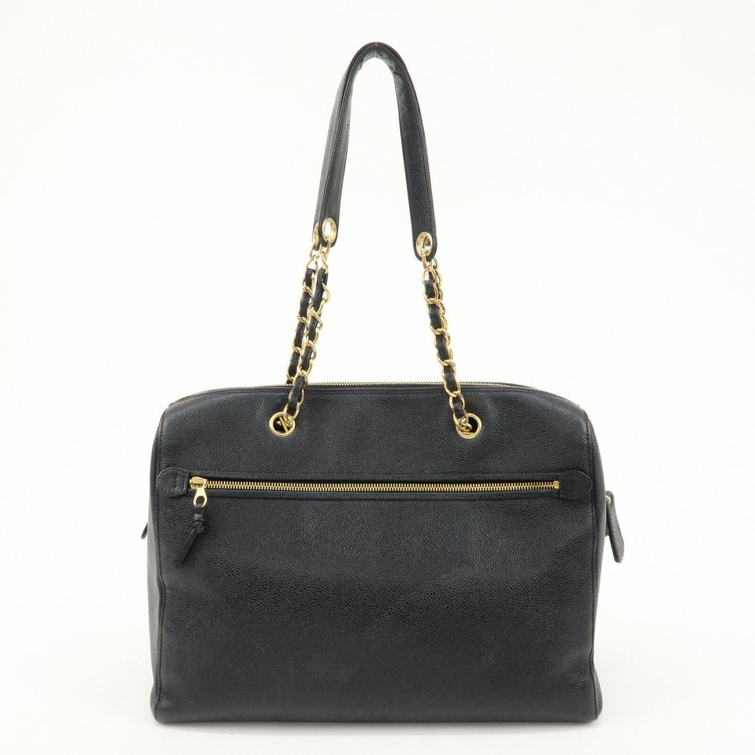 Authentic CHANEL CaviarSkin Chain Shoulder Bag: Authentic CHANEL CaviarSkin Chain Shoulder Bag Boston Bag Black A10491 Used F/S Condition: Pre-owned Brand: CHANEL Style: Shoulder Bag Department: Unisex Exterior Material: Caviar skin Exterior Co