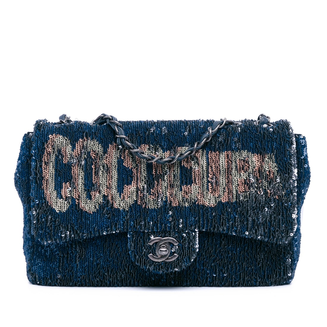 Authenticated Chanel Paris Cuba Medium Sequin: Authenticated Chanel Paris Cuba Medium Sequin Coco Single Flap Blue Condition: Pre-owned Brand: Chanel Features: This item does not come with inclusions. Serial Number: 23551192 Exterior Color: Blue,D