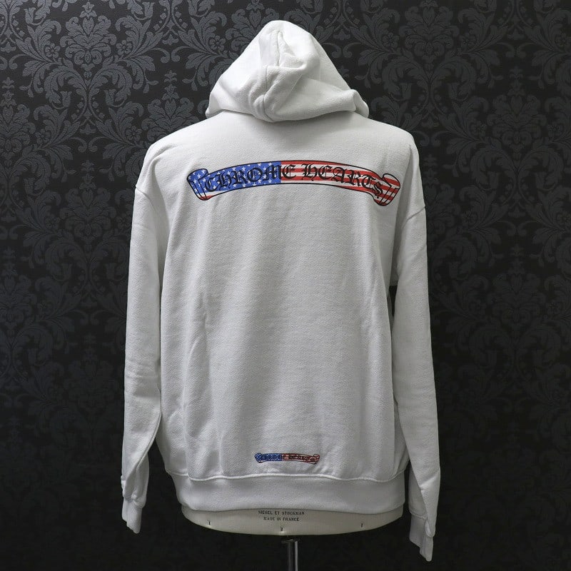 Chrome Hearts Stars Stripes PPO US: Chrome Hearts Stars Stripes PPO US SCRL HD Pullover American flag printed Condition: Pre-owned - Good Brand: Chrome Hearts Country: Japan SN: MOR_0820 Size: NA Neckline: normal Sleeve Len