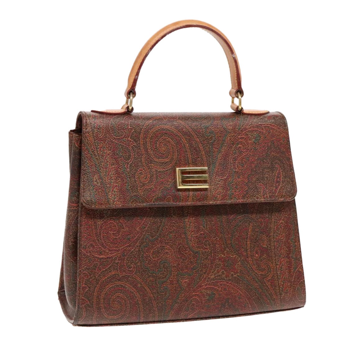 ETRO Paisley Hand Bag Leather Brown: ETRO Paisley Hand Bag Leather Brown Auth am6904 Condition: Pre-owned Brand: ETRO Style: Hand Bag Material: Leather Exterior Color: Brown Size: See Description Bag Height: 7.9inch(Approx)
